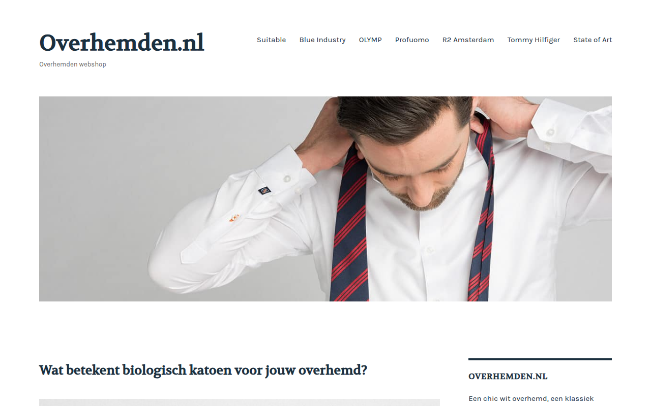 Screenshot van overhemden.nl