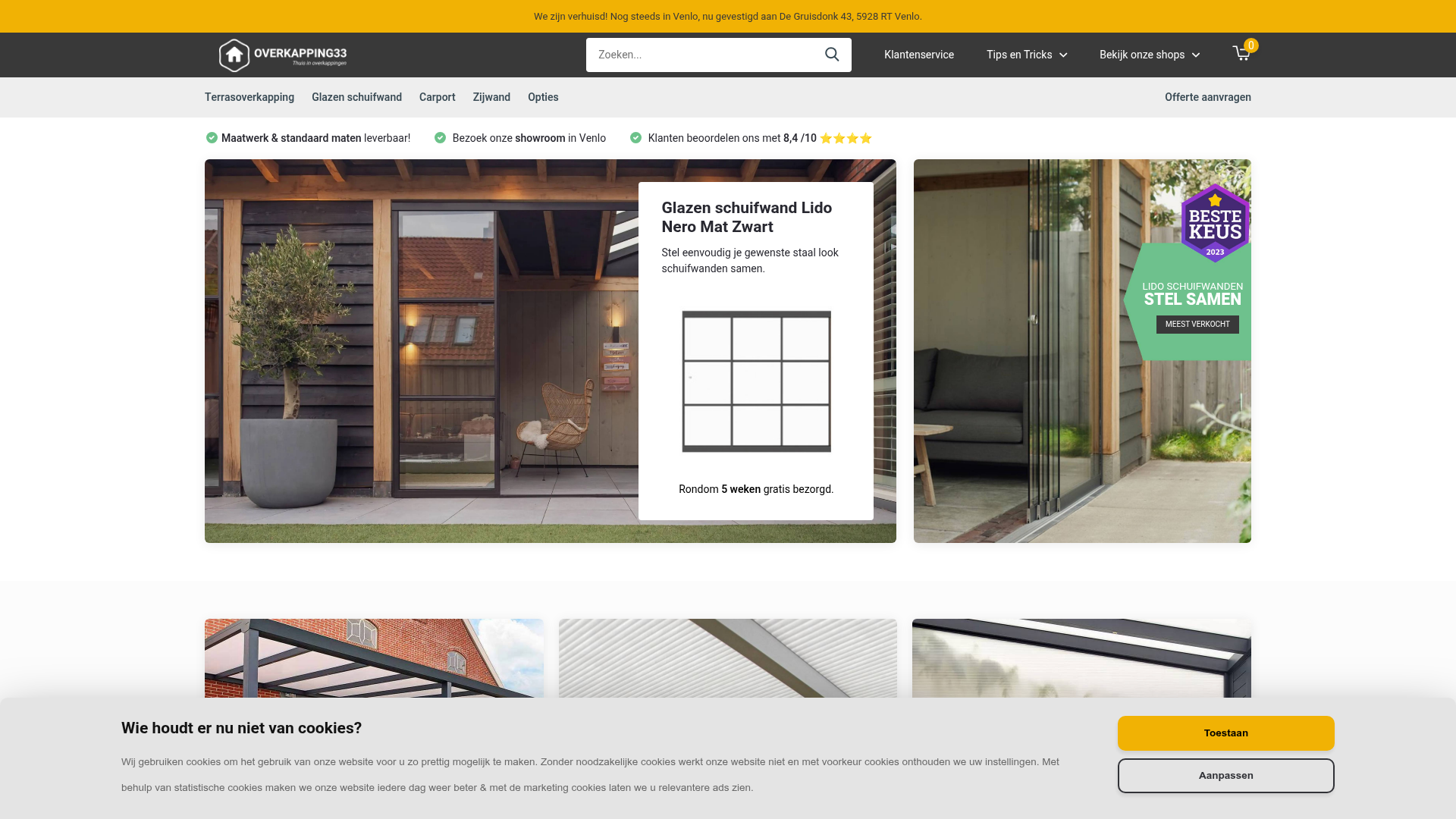 Screenshot van overkapping33.nl