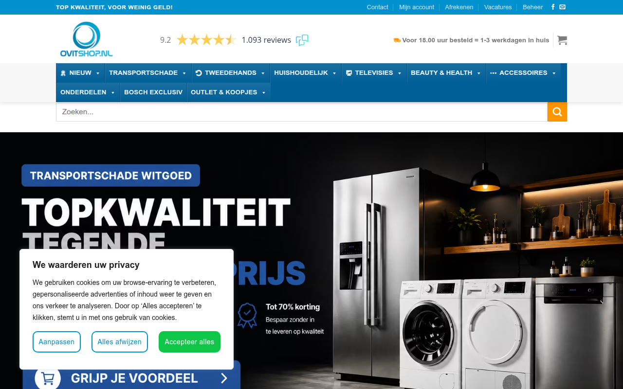 Screenshot van ovitshop.nl