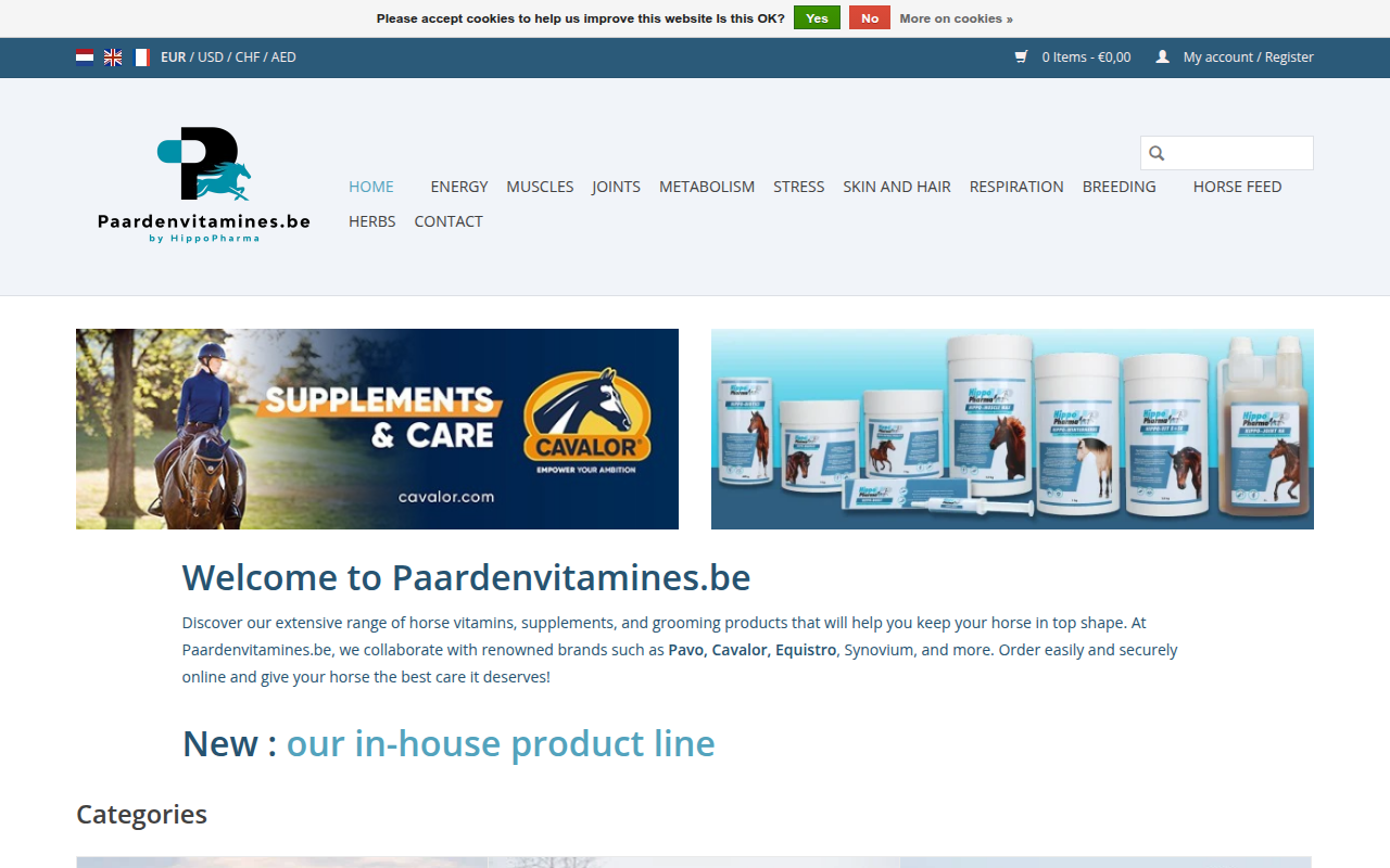 Screenshot van paardenvitamines.be
