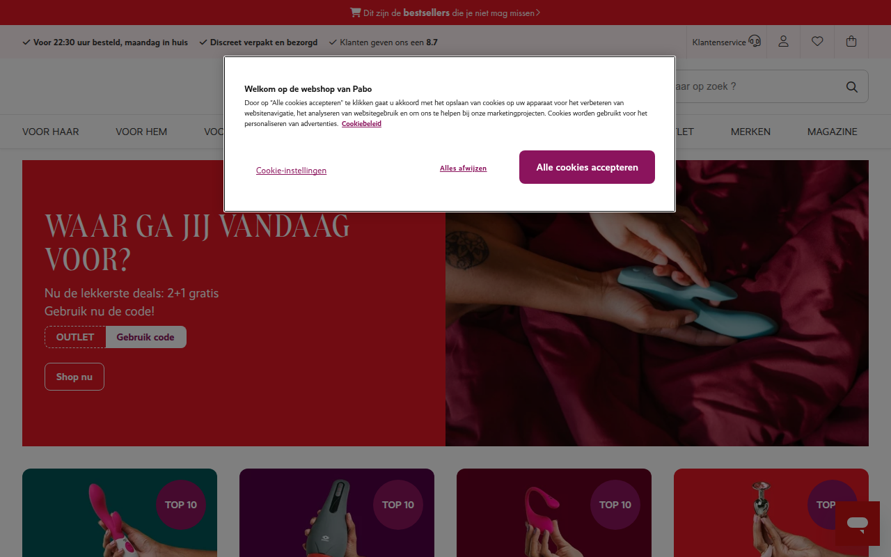 Screenshot van pabo.nl