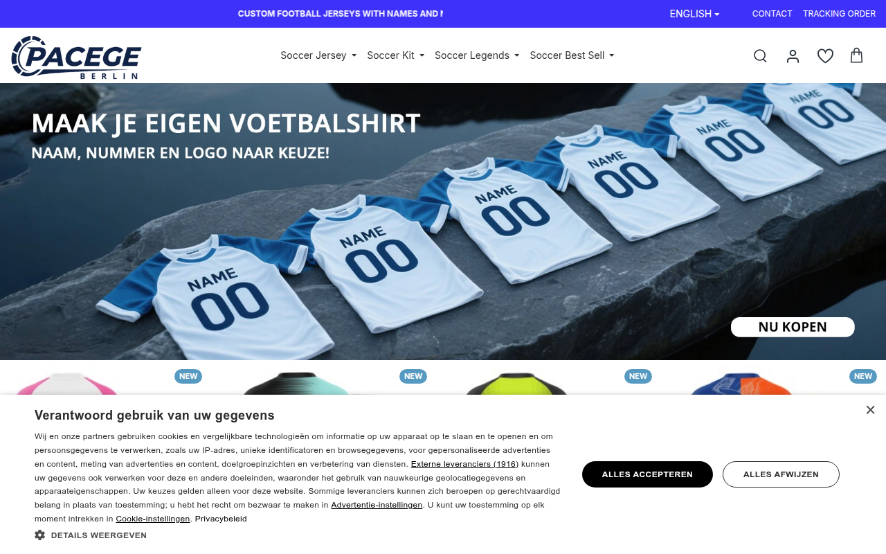 Screenshot van pacege.com