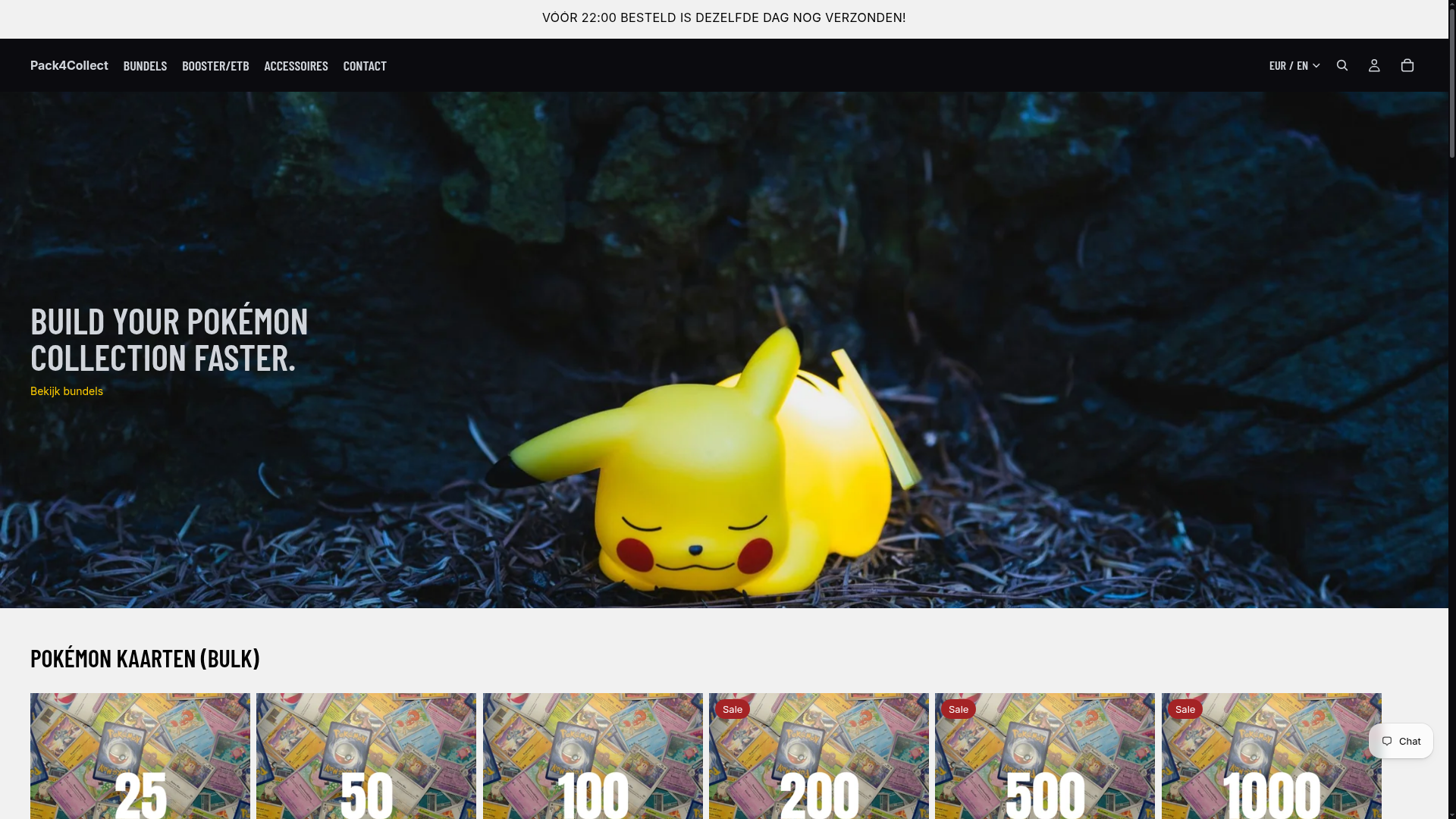 Screenshot van pack4collect.com