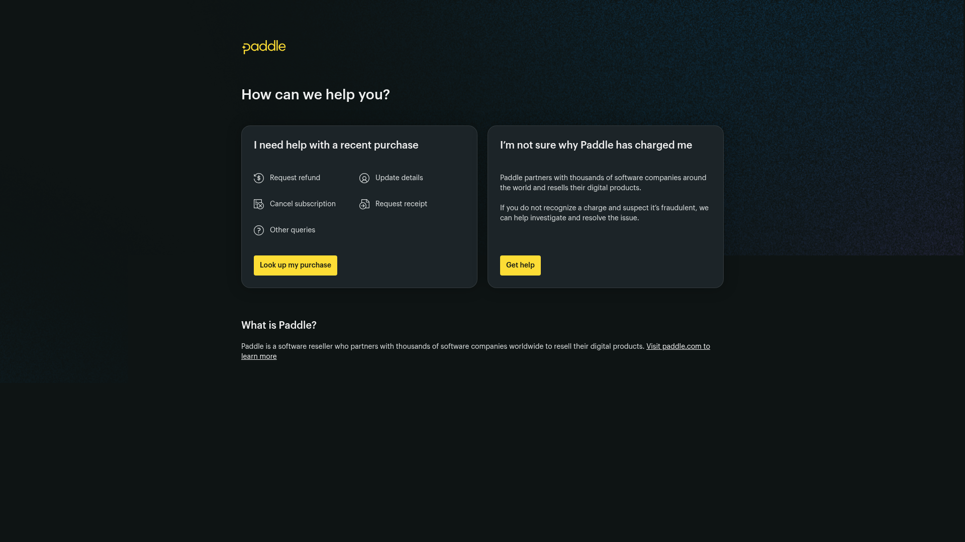Screenshot van paddle.net