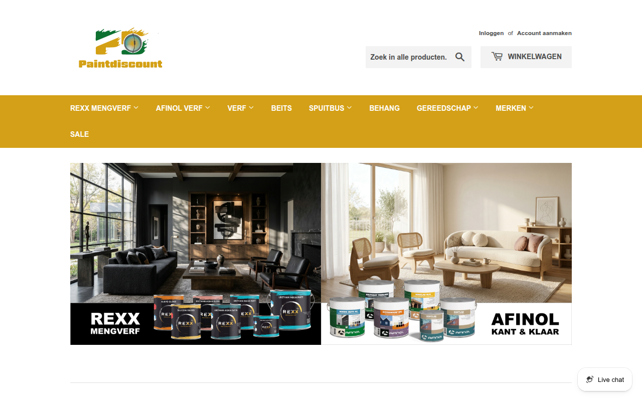 Screenshot van paintdiscount.nl