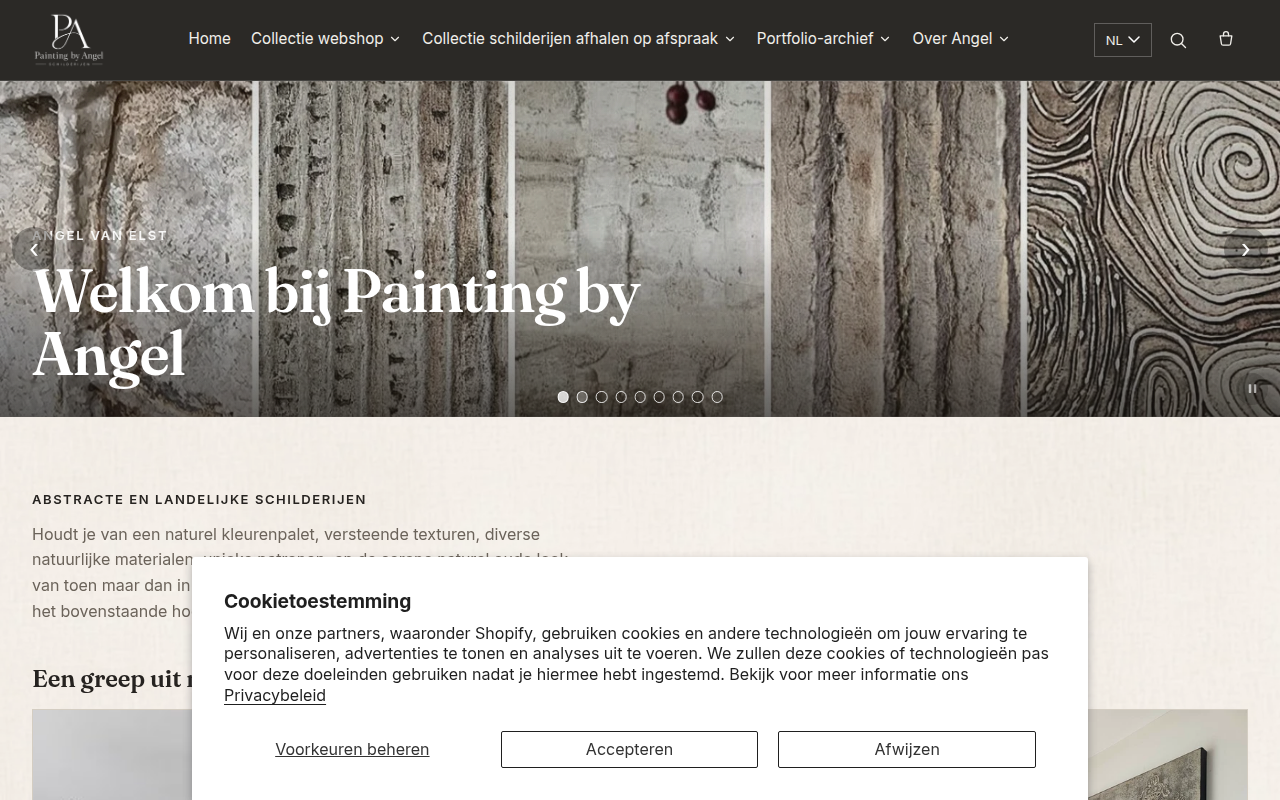 Screenshot van paintingbyangel.com