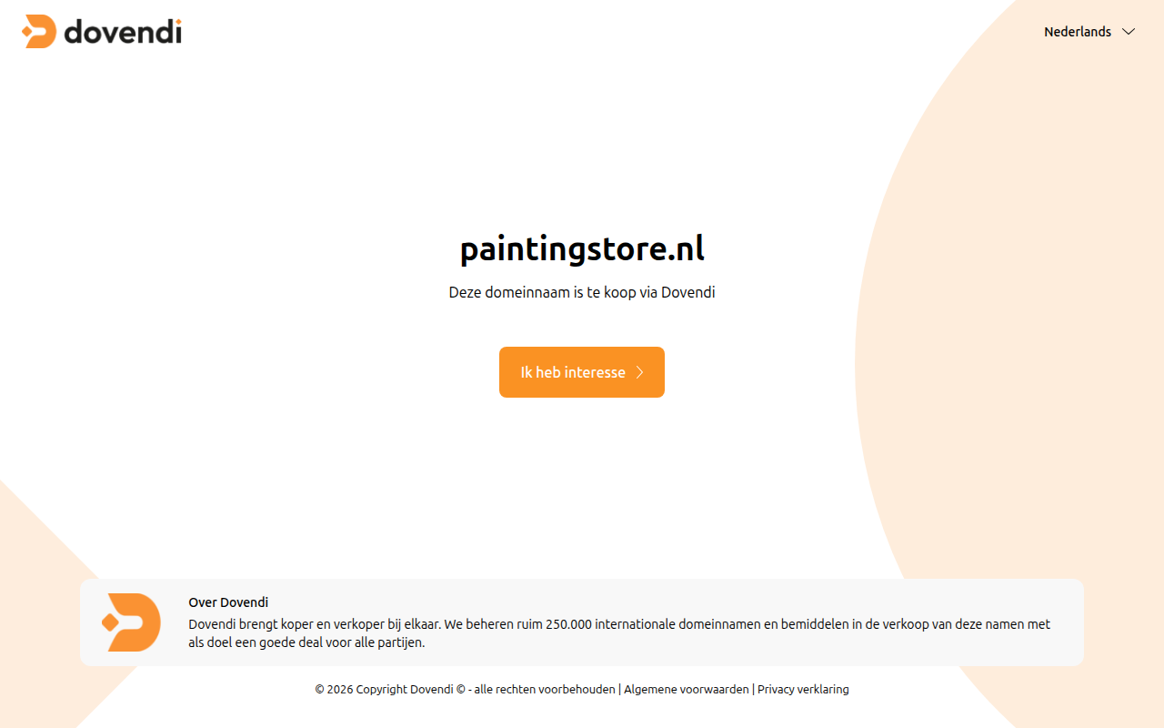 Screenshot van paintingstore.nl