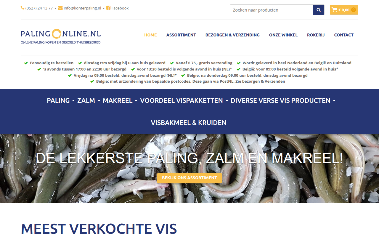 Screenshot van palingonline.nl