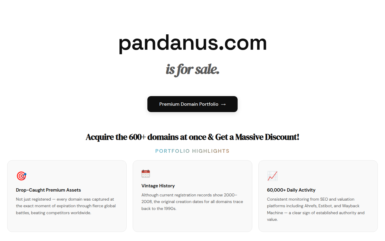 Screenshot van pandanus.com