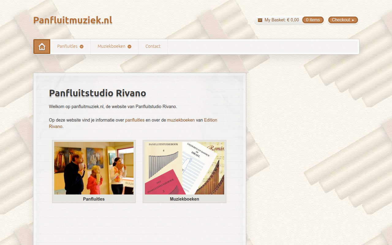 Screenshot van panfluitmuziek.nl