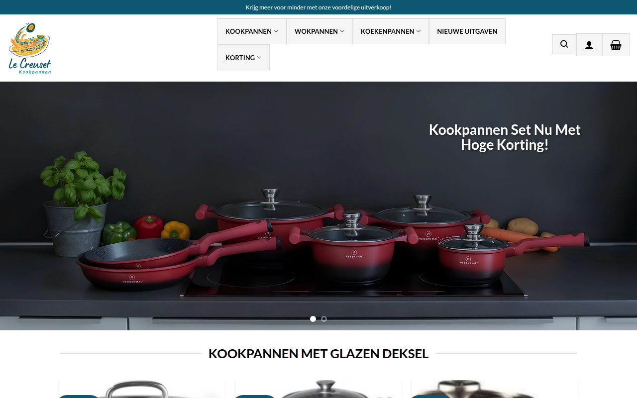 Screenshot van pannengoedkoop.com