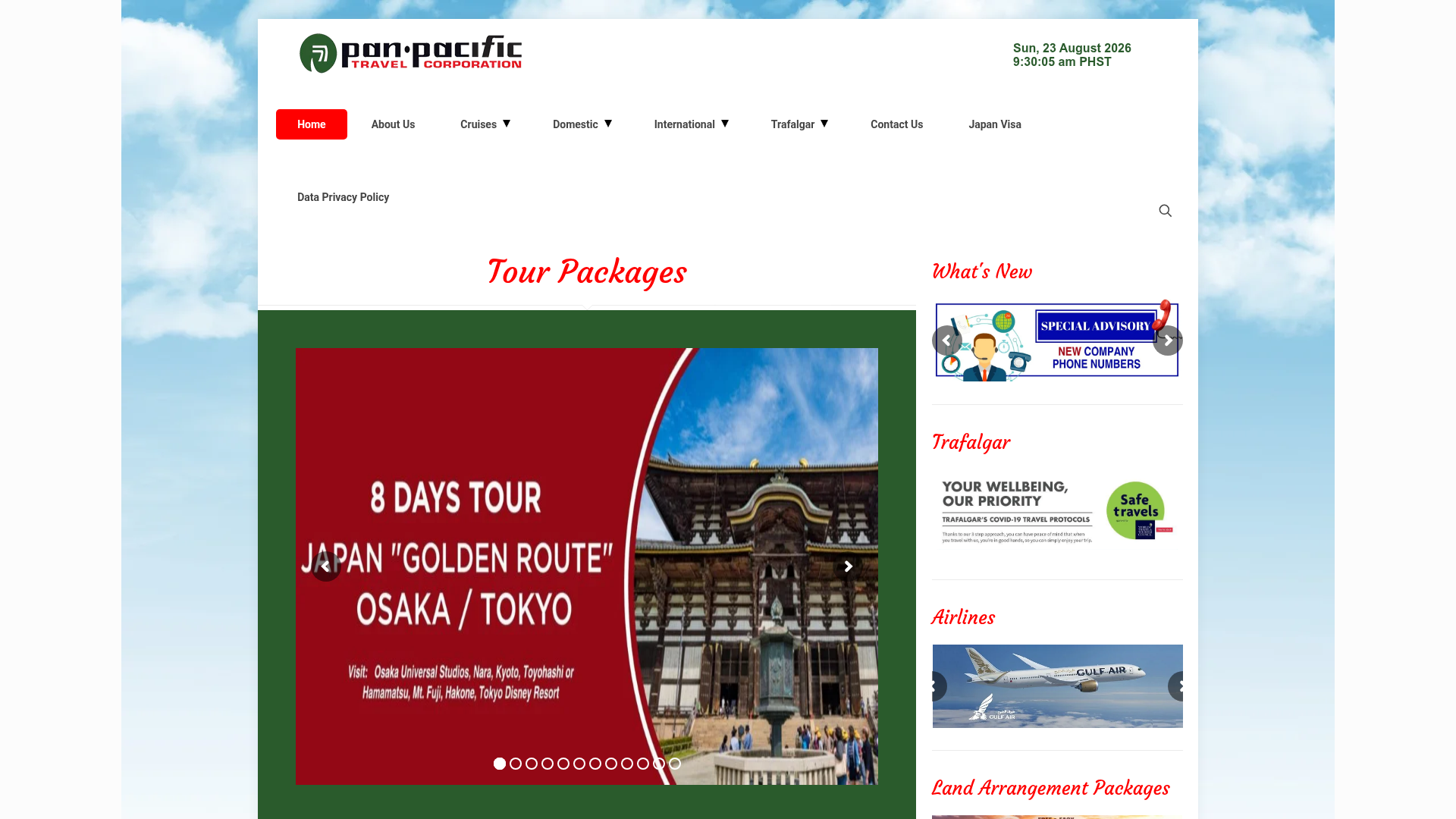 Screenshot van panpacifictravel.com.ph