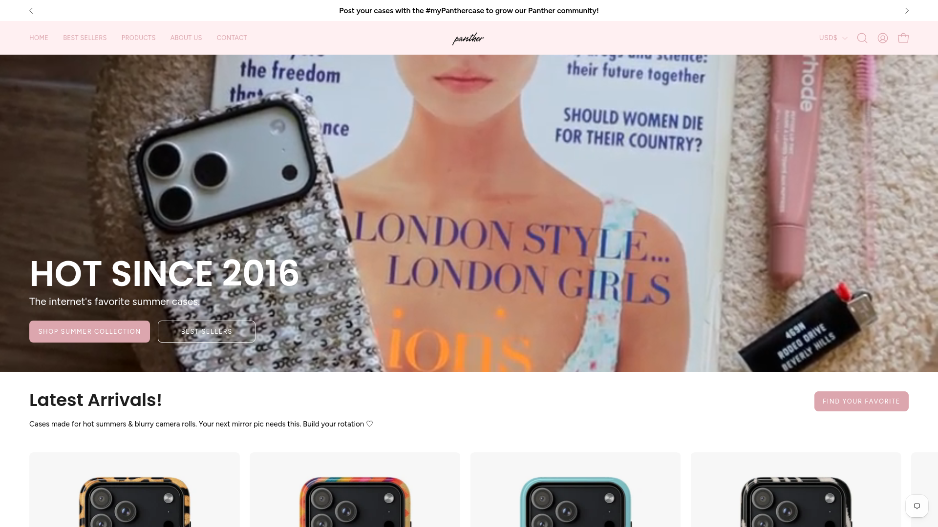 Screenshot van panthercases.com