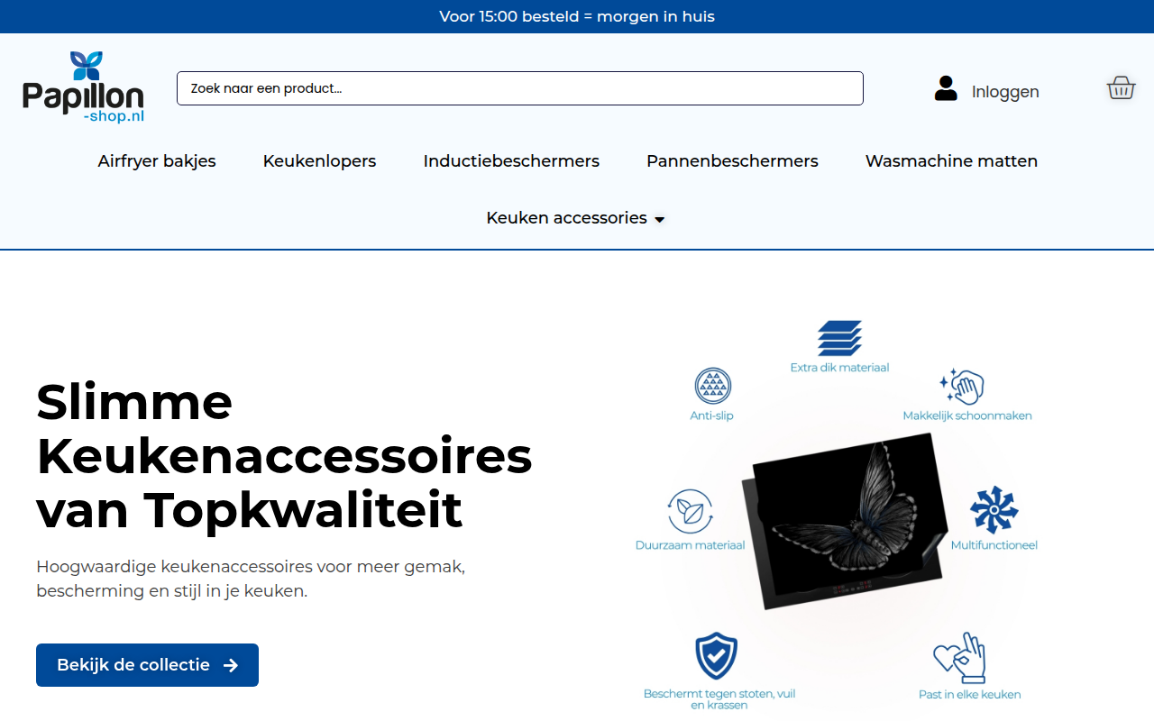 Screenshot van papillon-shop.nl