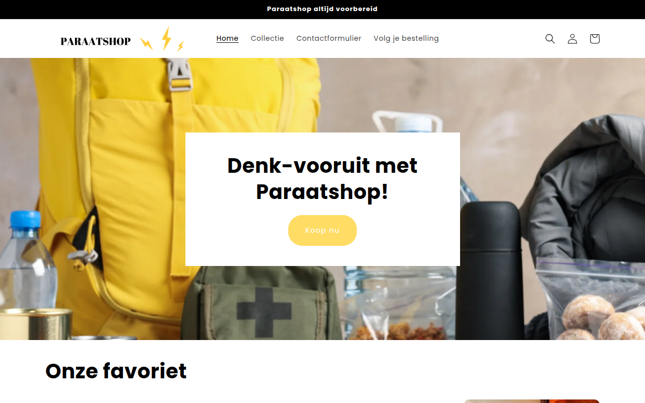 Screenshot van paraatshop.nl