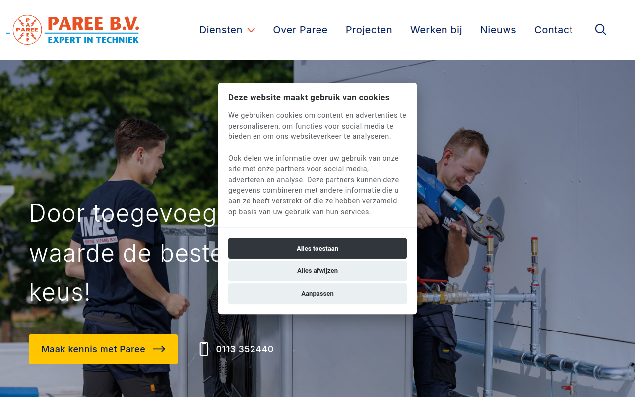 Screenshot van paree.nl
