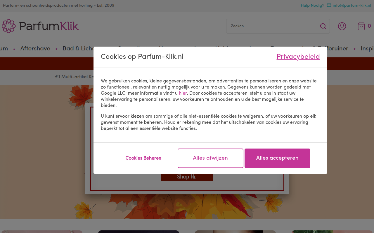 Screenshot van parfum-klik.nl