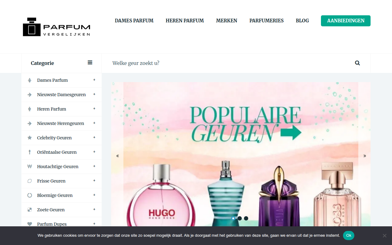 Screenshot van parfum-vergelijken.nl