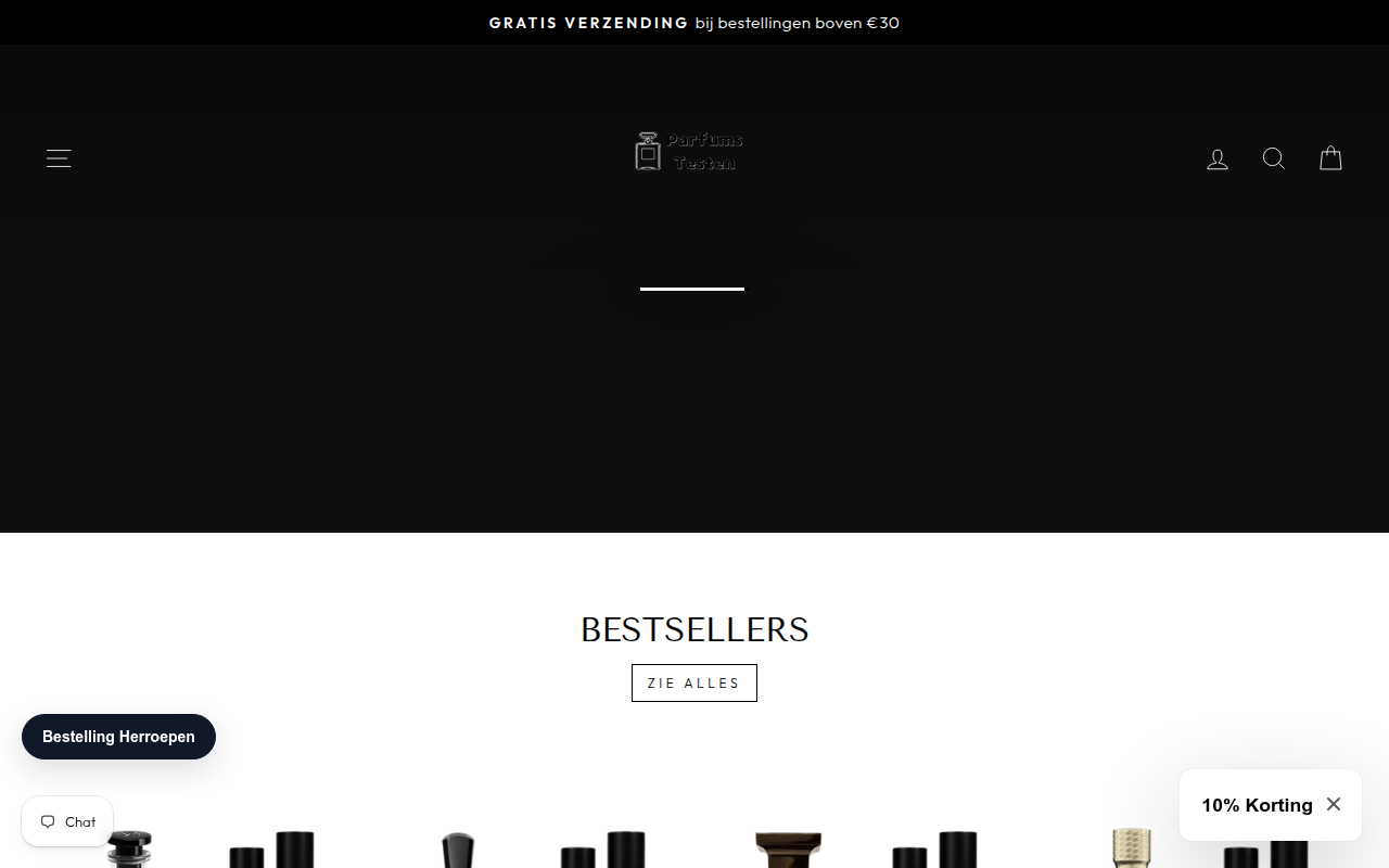 Screenshot van parfumstesten.nl