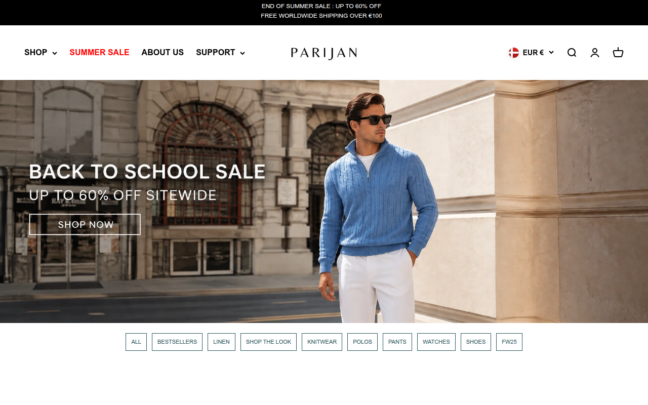 Screenshot van parijanofficial.com