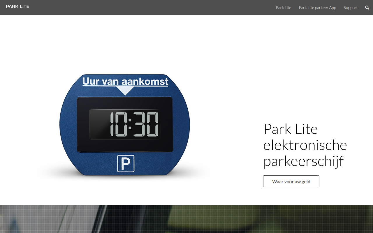 Screenshot van parklite.nl