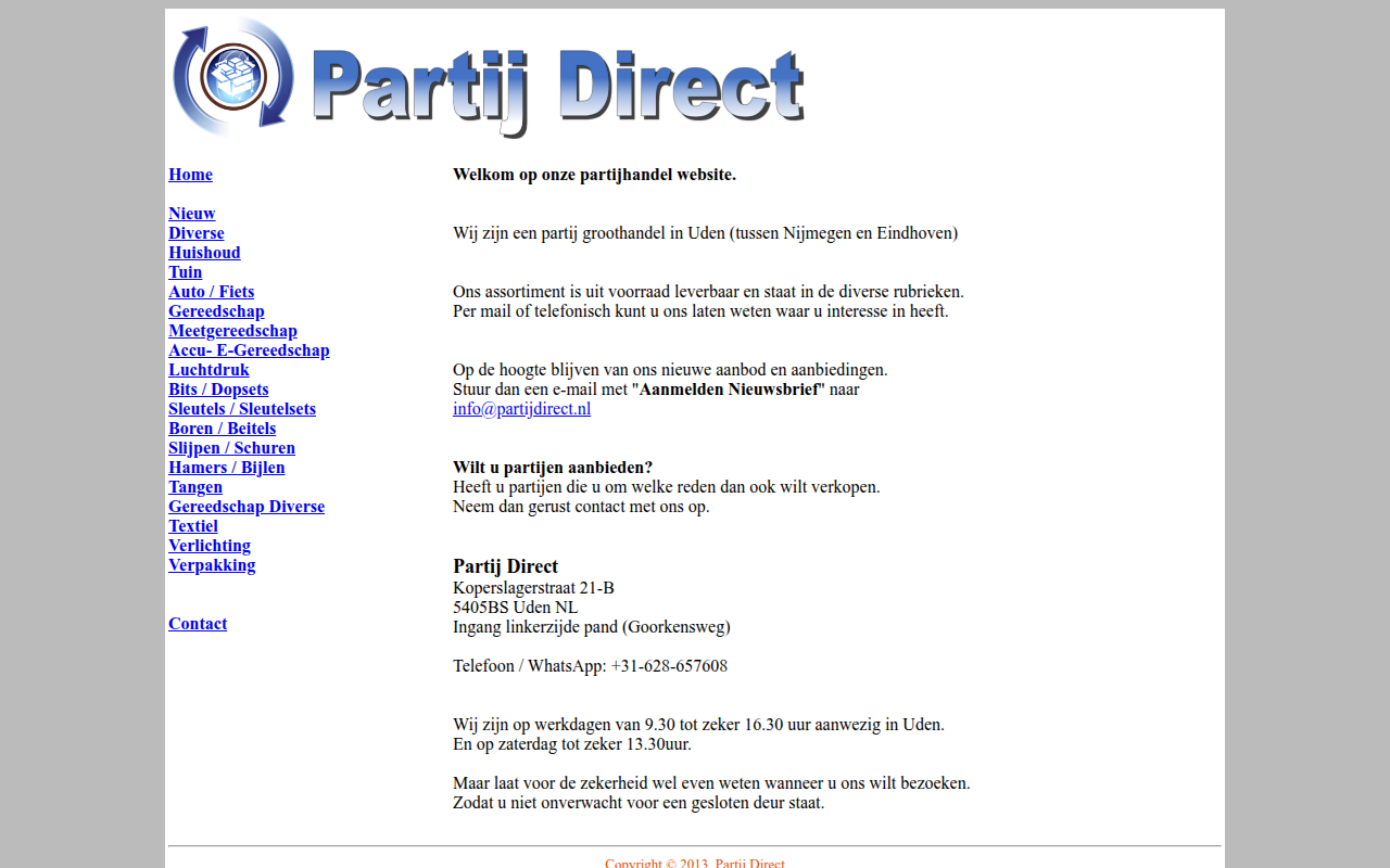 Screenshot van partijdirect.nl