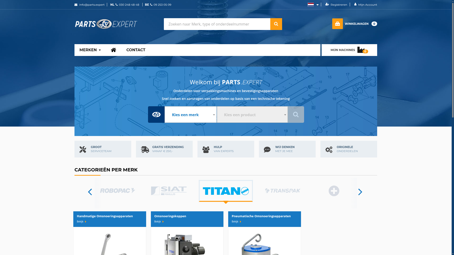 Screenshot van parts.expert
