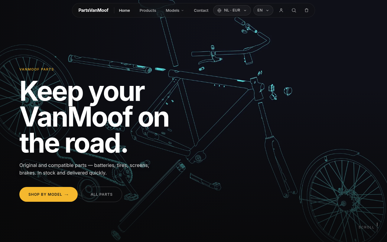 Screenshot van partsvanmoof.com