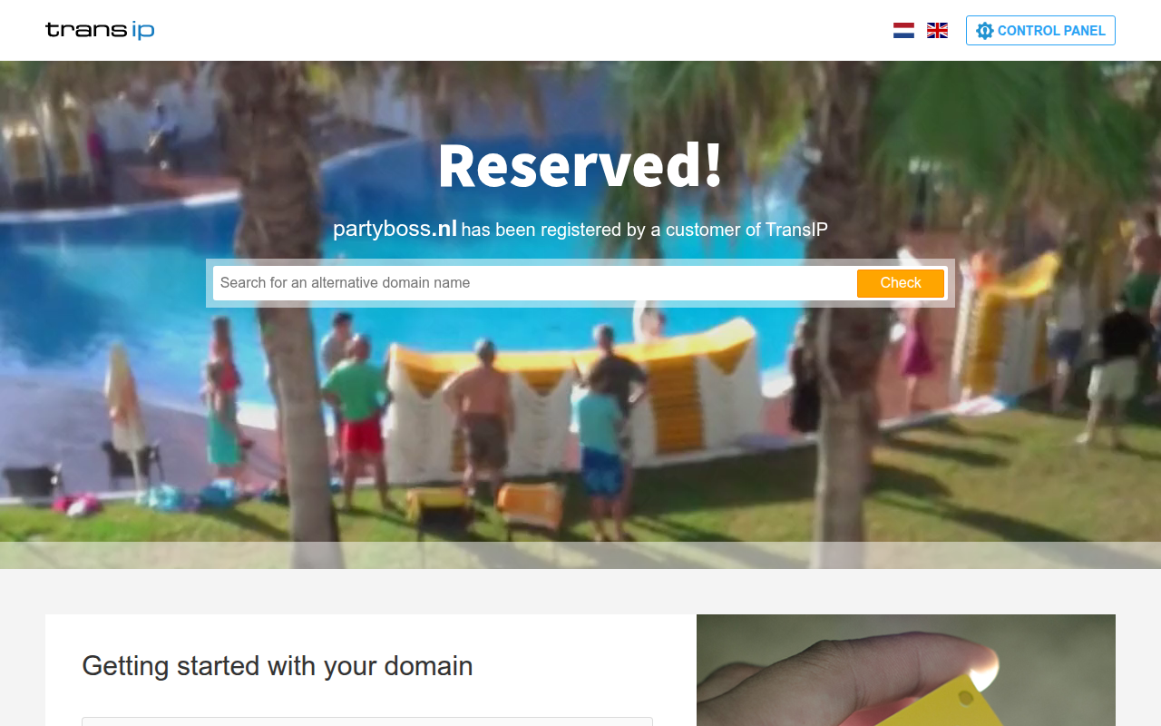 Screenshot van partyboss.nl