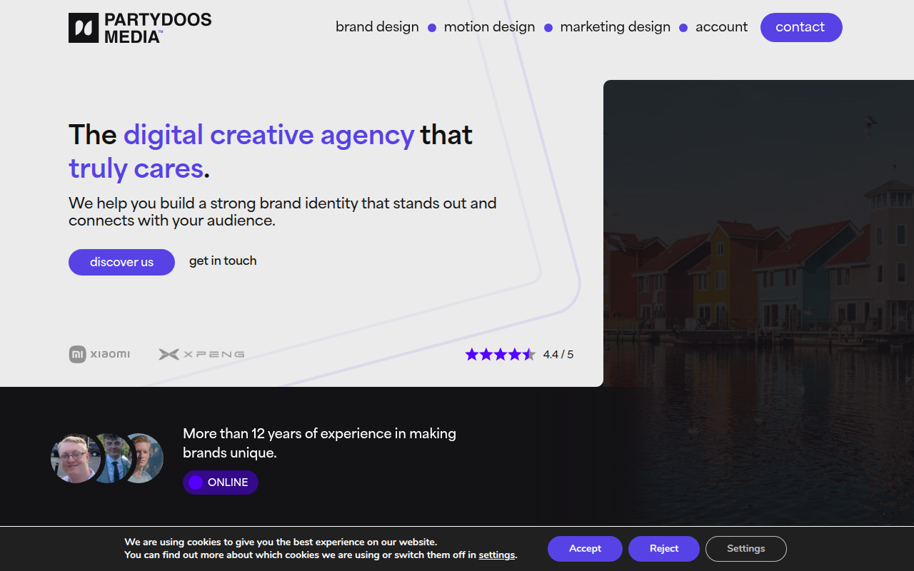 Screenshot van partydoosmedia.com
