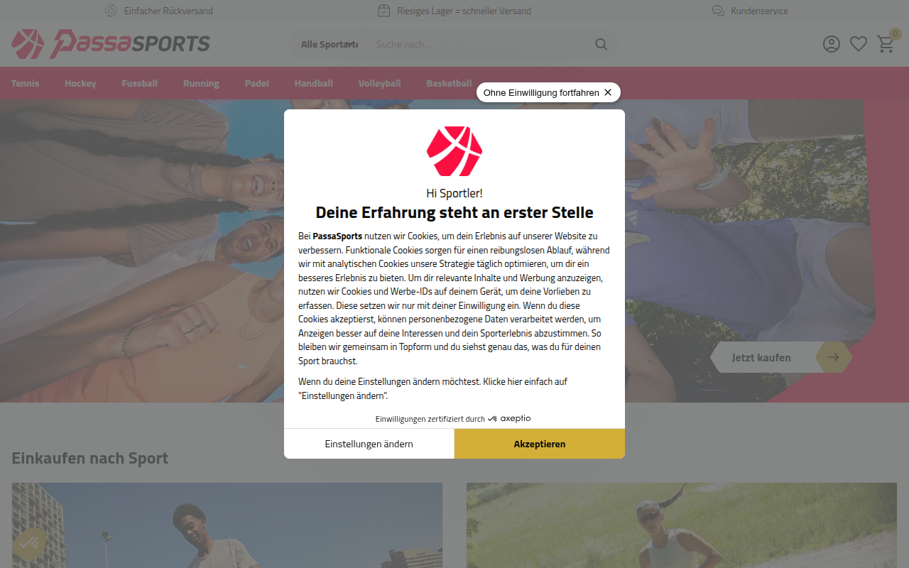 Screenshot van passasports.de