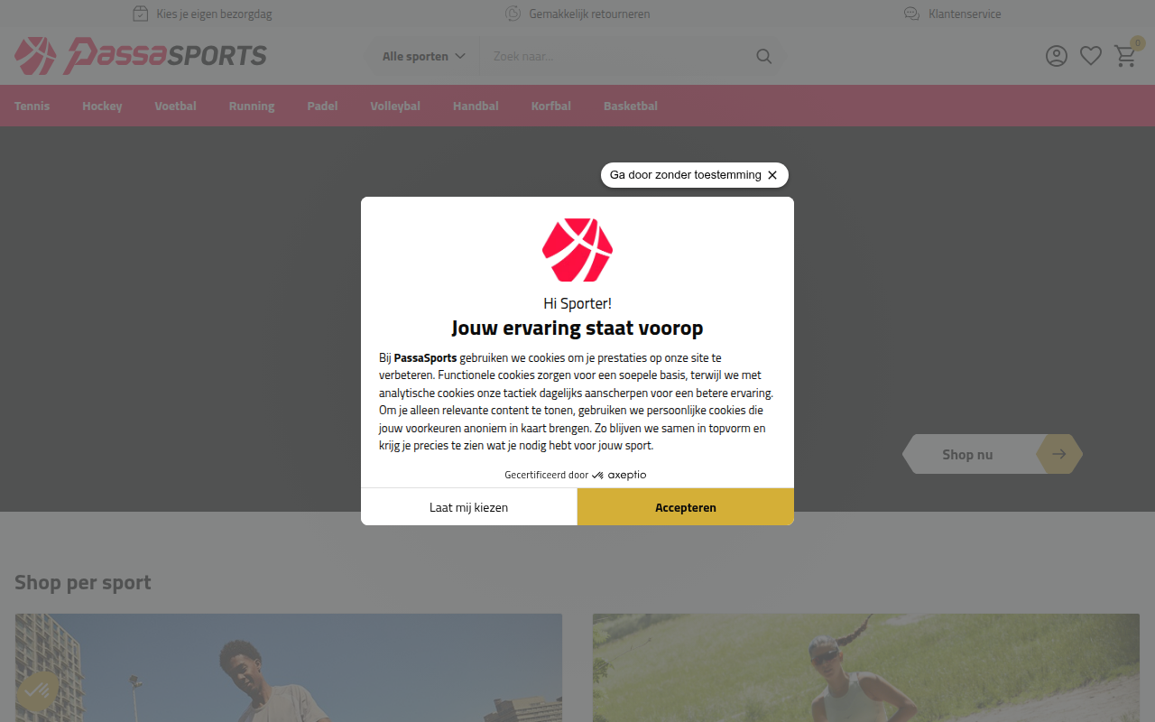 Screenshot van passasports.nl