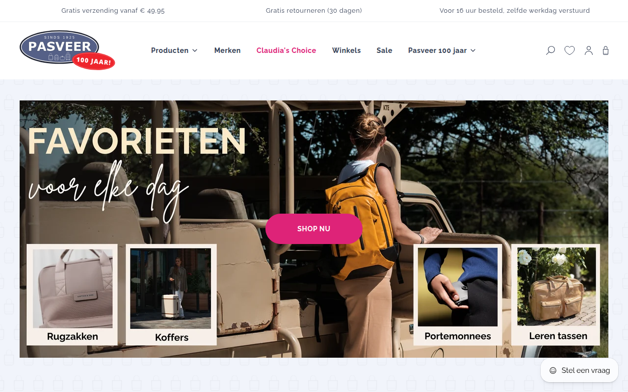 Screenshot van pasveeronline.nl