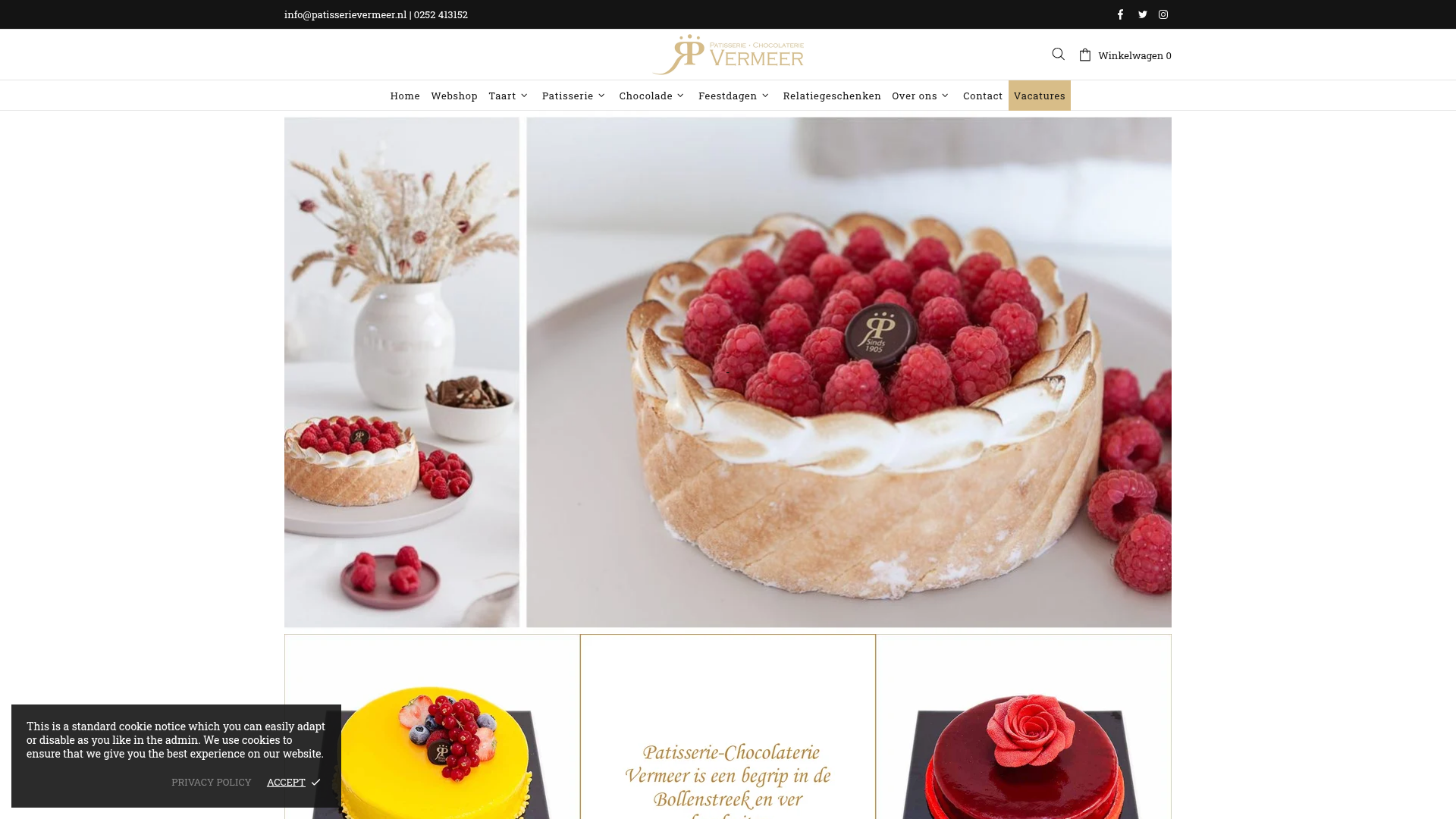 Screenshot van patisserievermeer.nl