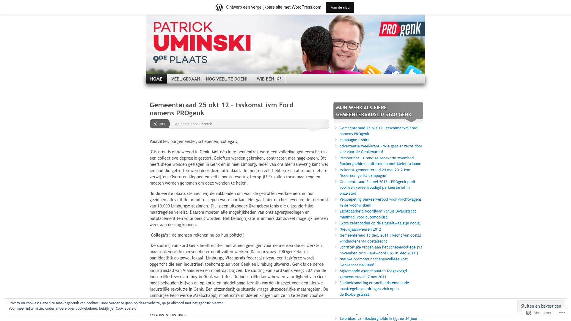 Screenshot van patrick4genk.wordpress.com