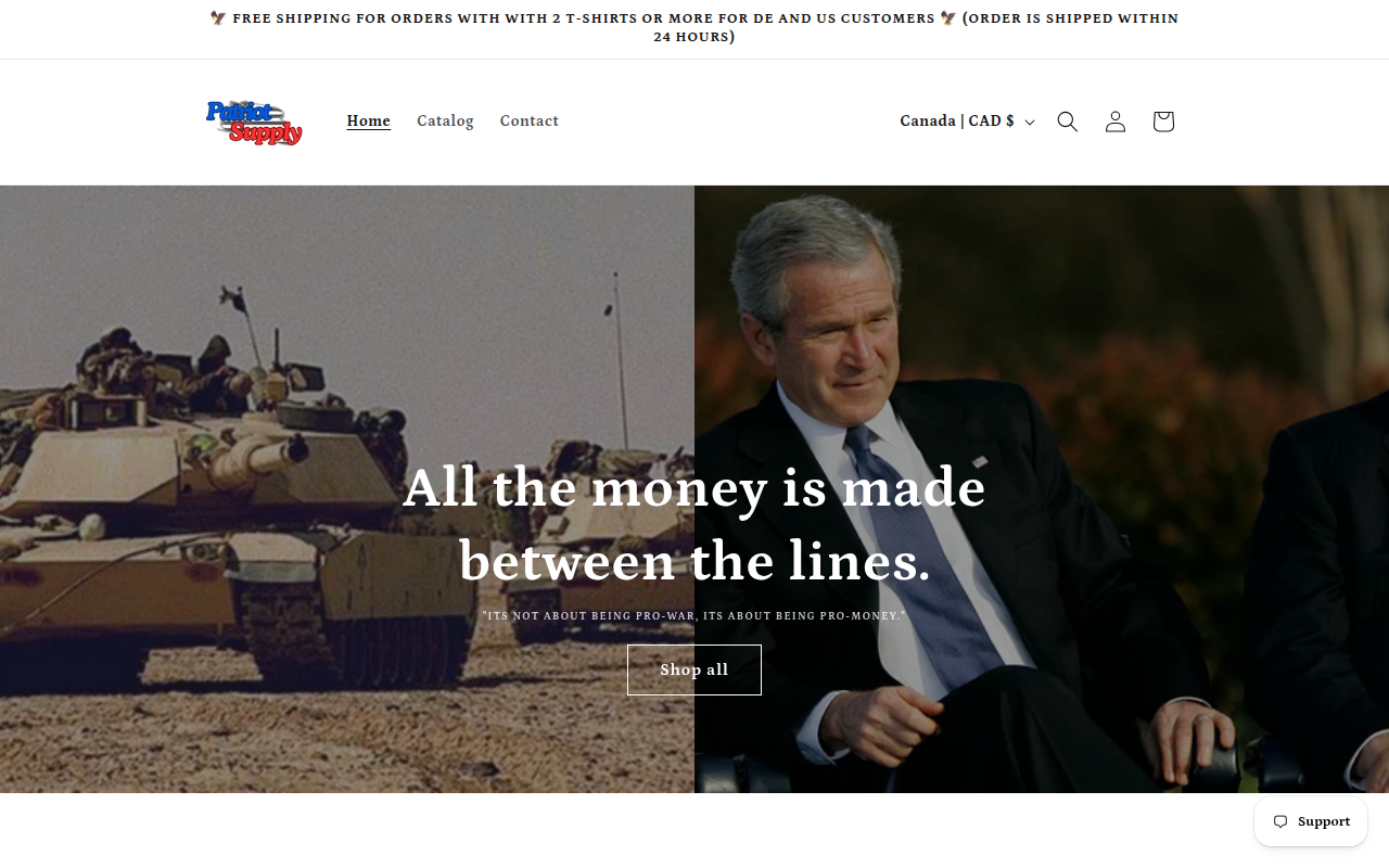 Screenshot van patriotsupply.shop