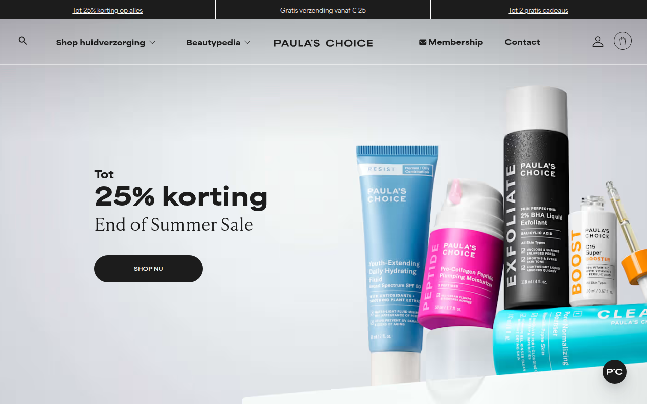 Screenshot van paulaschoice.nl
