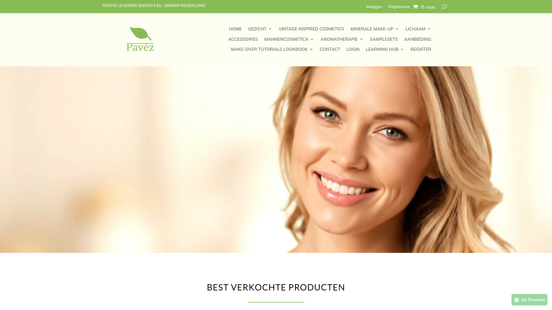 Screenshot van pavez.nl