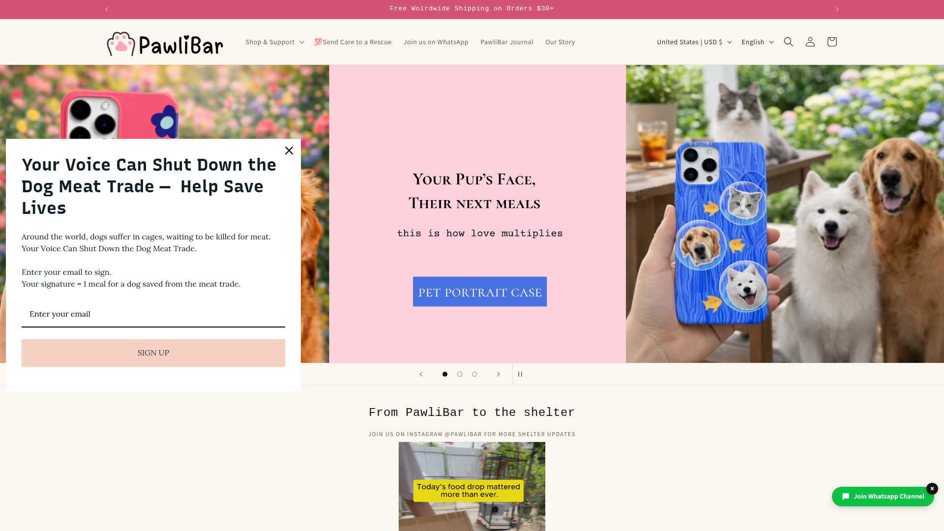 Screenshot van pawlibar.com
