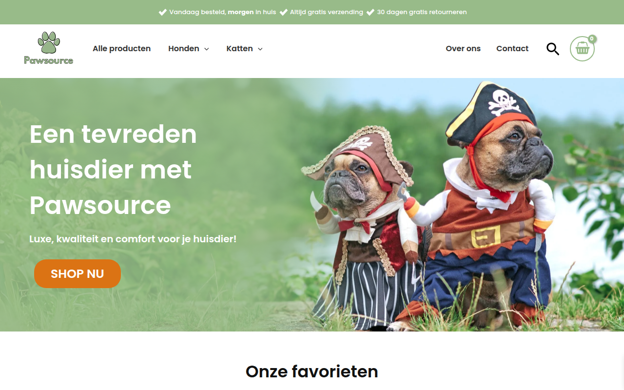 Screenshot van pawsource.nl