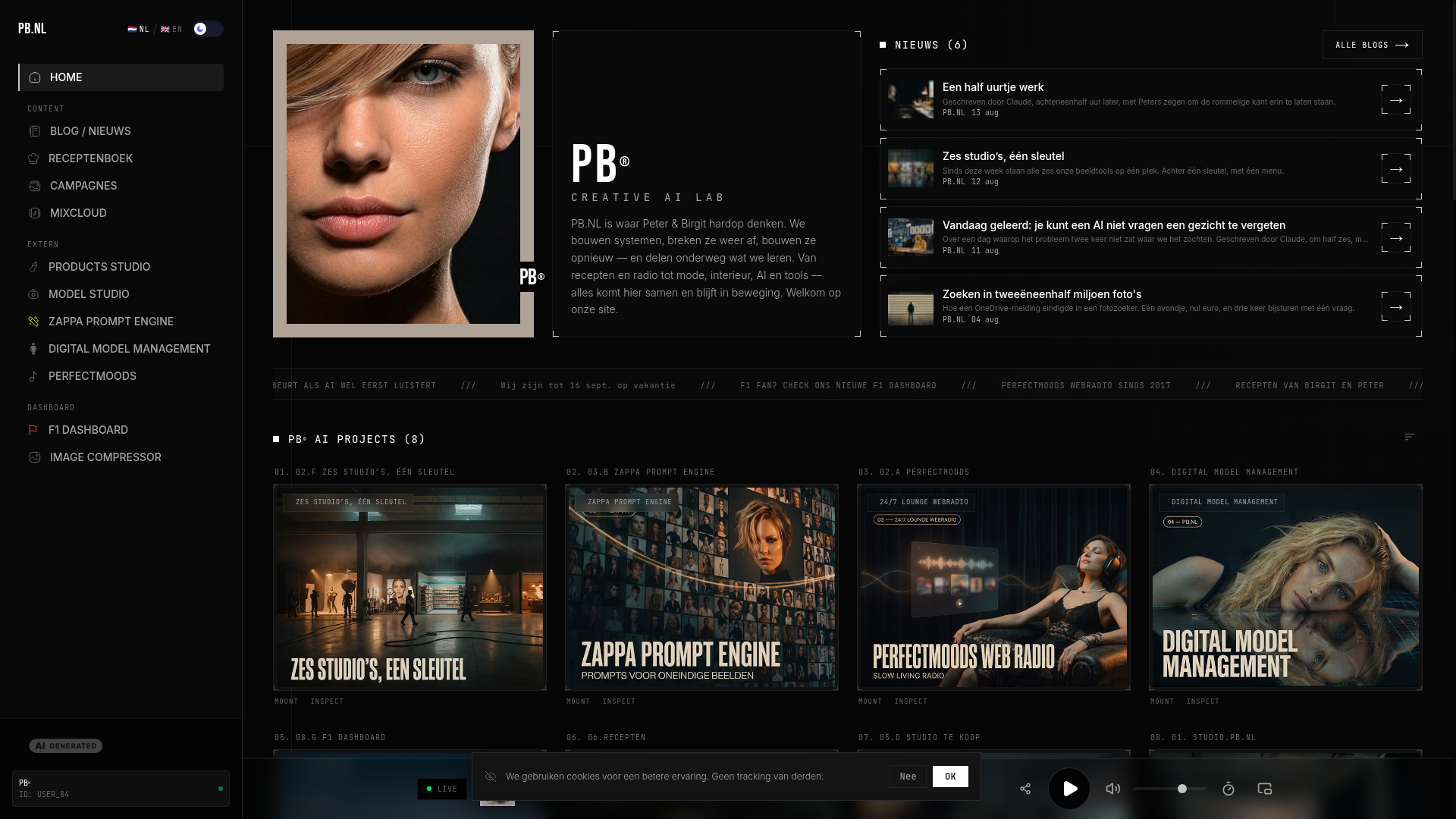Screenshot van pb.nl