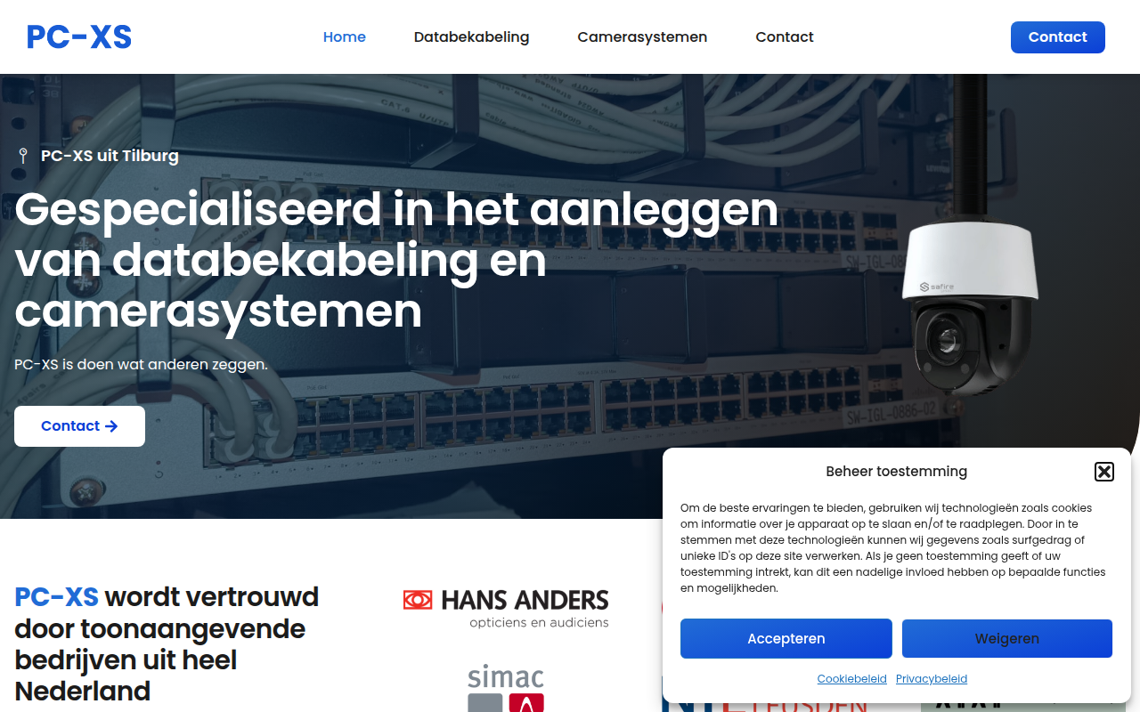 Screenshot van pc-xs.nl