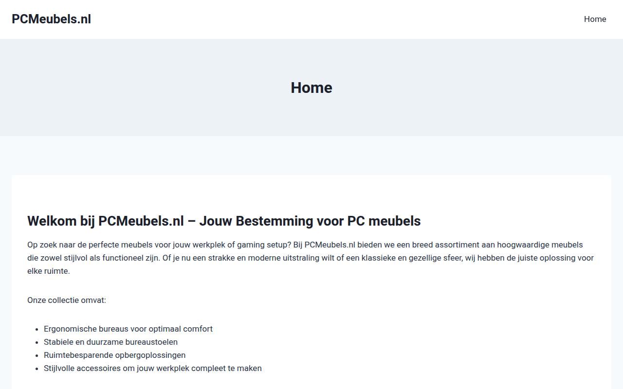 Screenshot van pcmeubels.nl