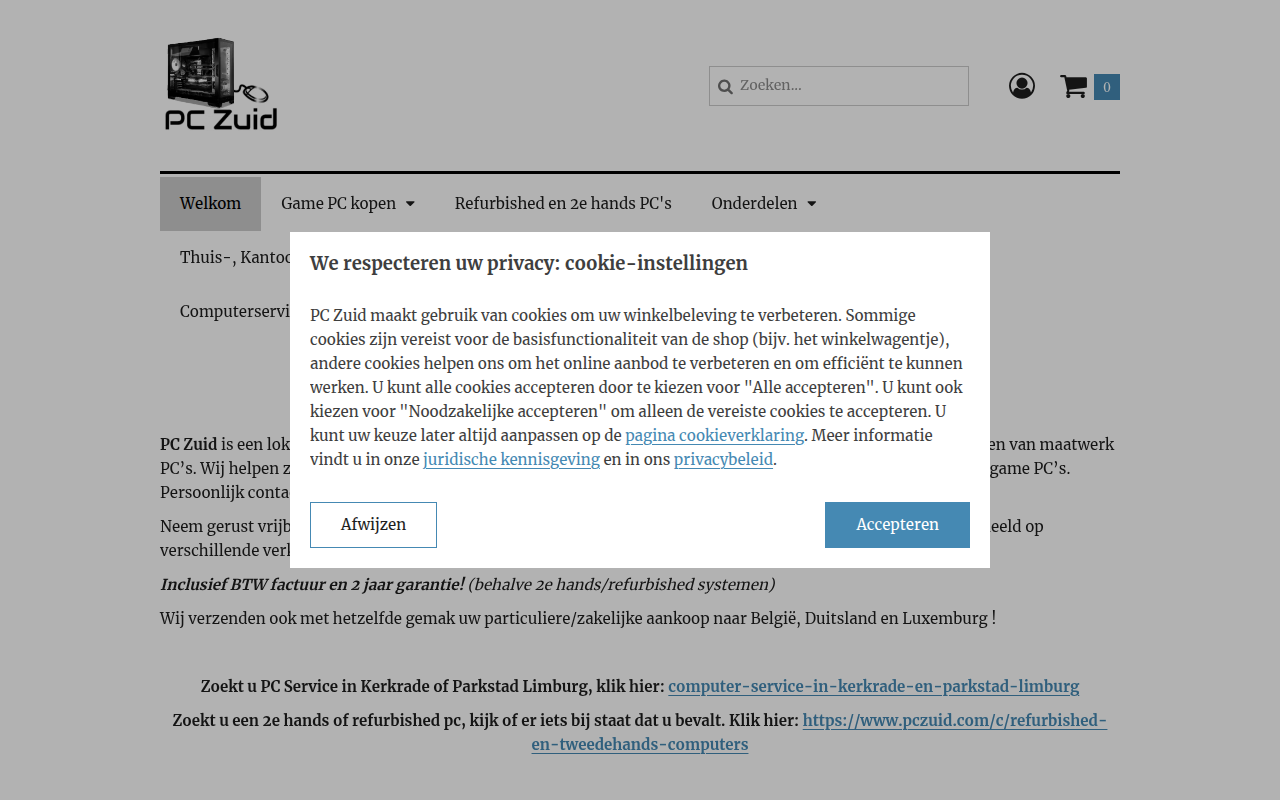 Screenshot van pczuid.com