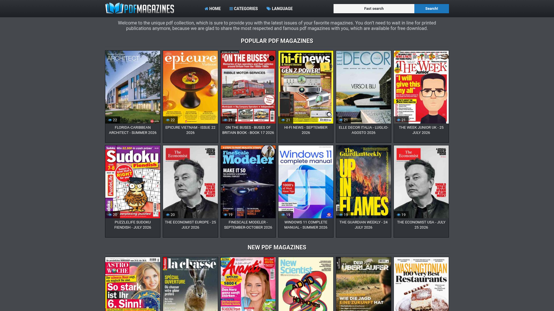 Screenshot van pdf-magazines-archive.com
