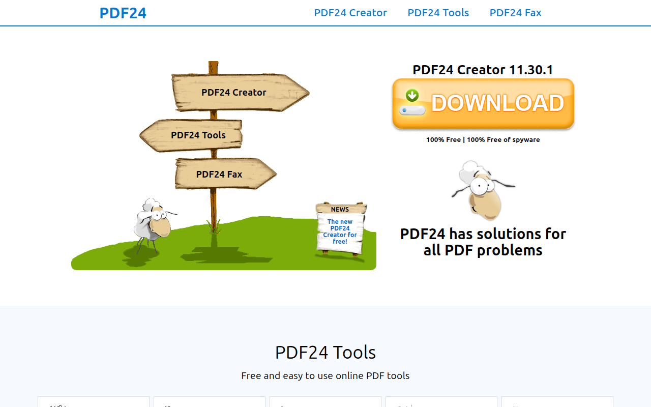 Screenshot van pdf24.org