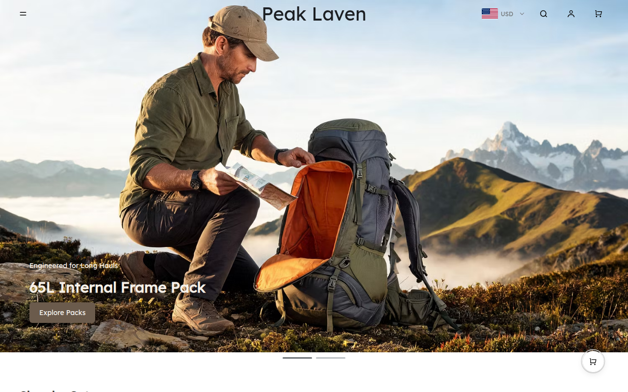 Screenshot van peaklaven.com