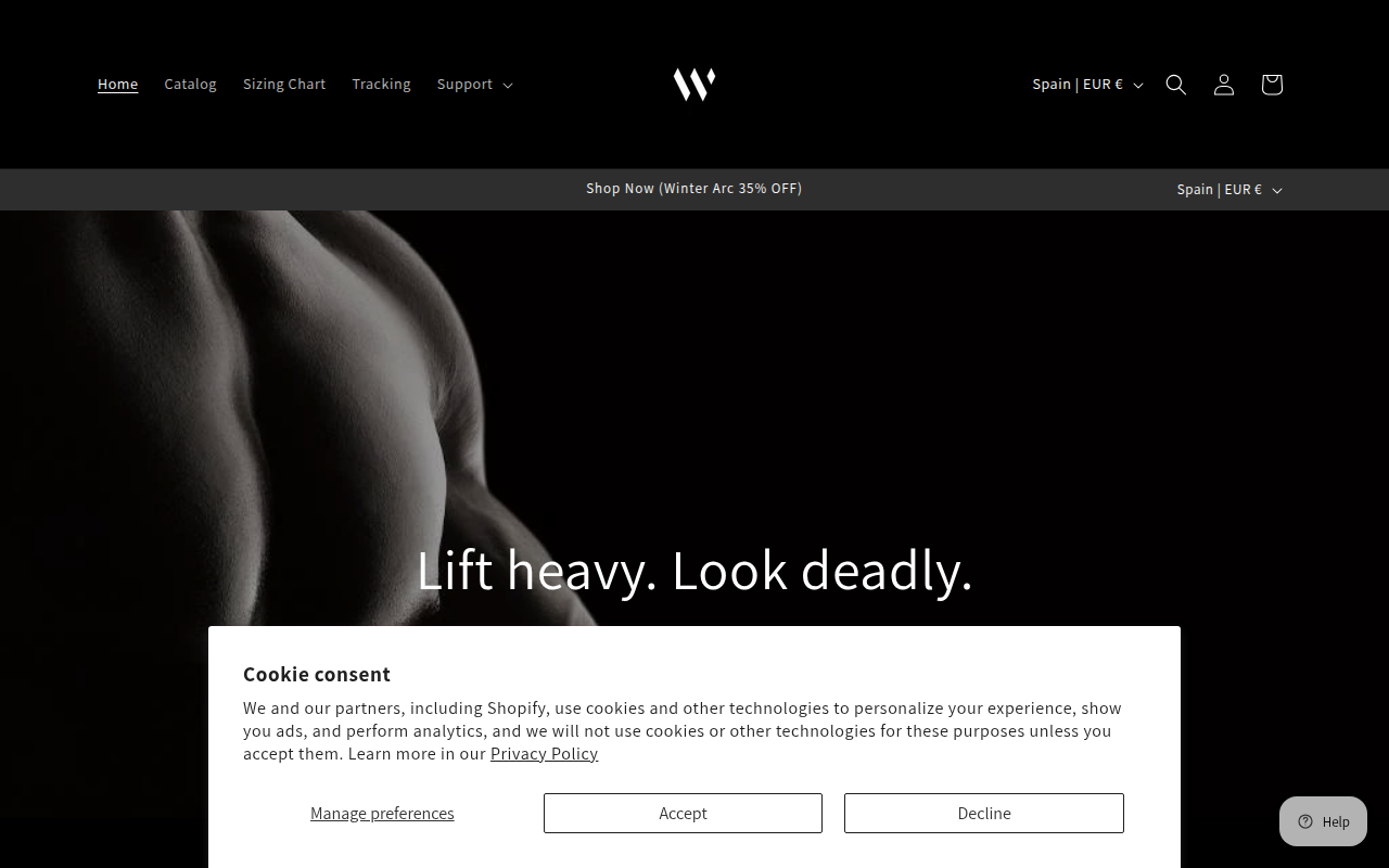 Screenshot van peakpumpwear.com
