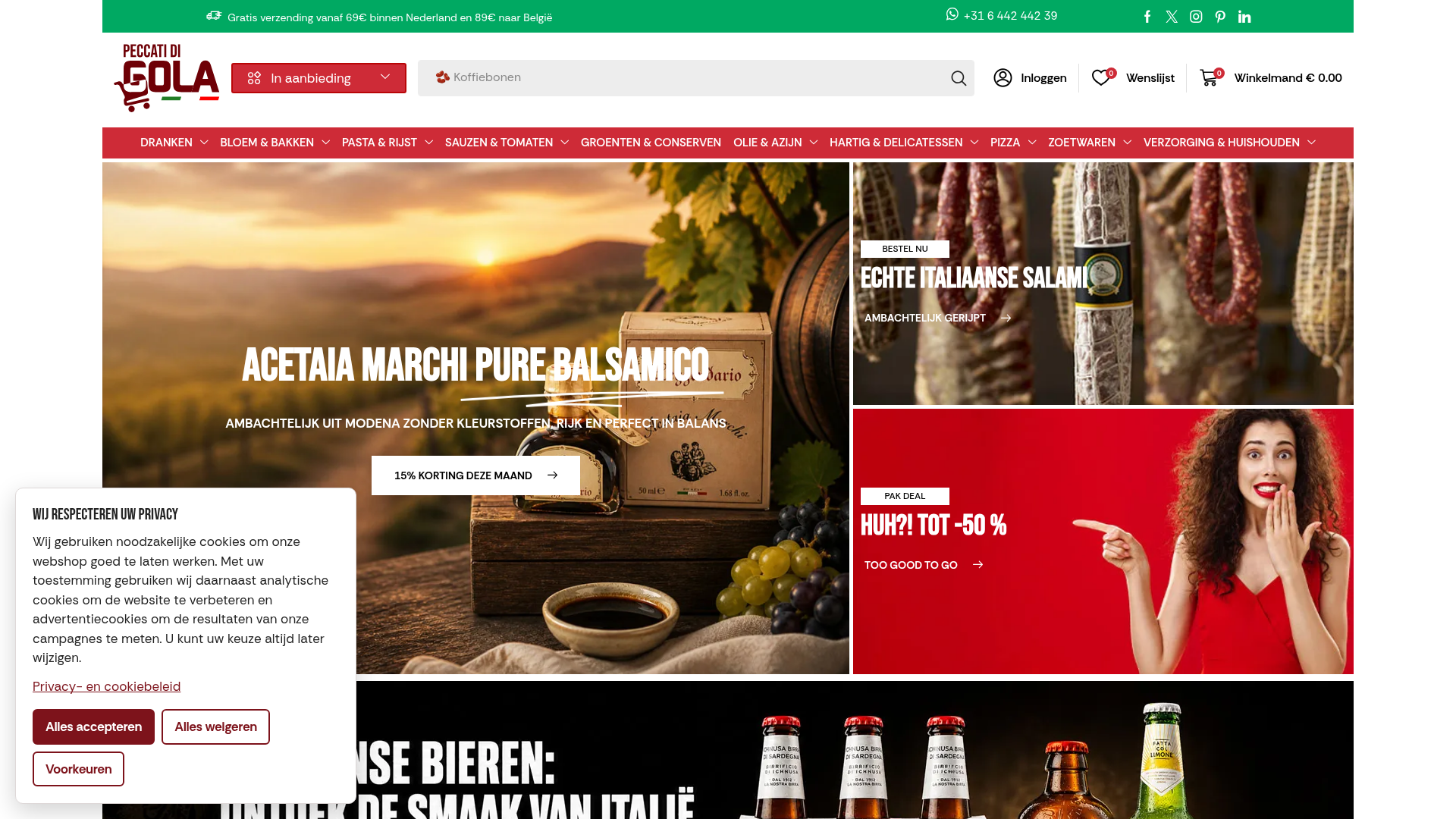 Screenshot van peccatidigola.nl