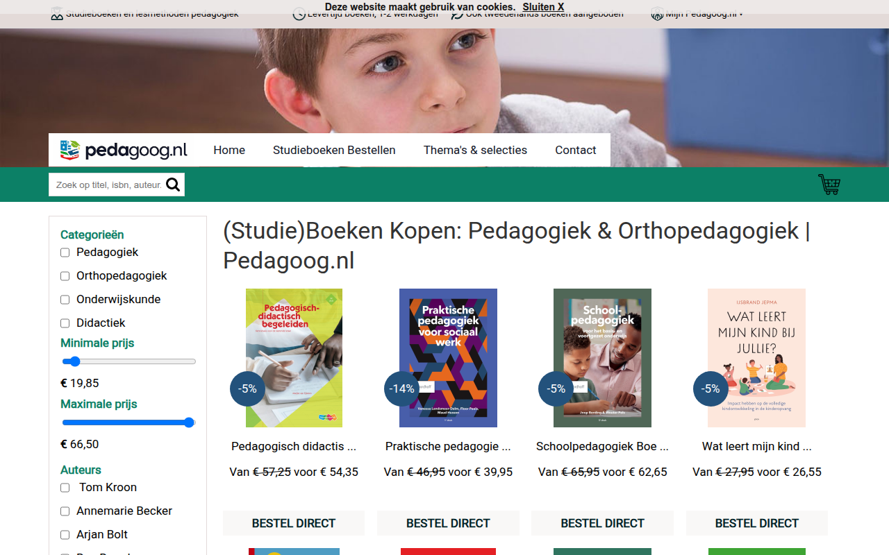 Screenshot van pedagoog.nl